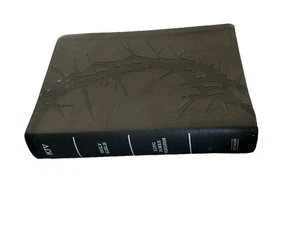 KJV Large Print Reference Indexed Bible Charcoal Crown Thorns Leather Holman A22 - Picture 1 of 3