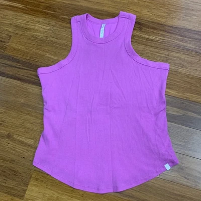Camiseta sin mangas acanalada cuello alto Fabletics eléctrica orquídea púrpura talla 2X Foto 1 de 4