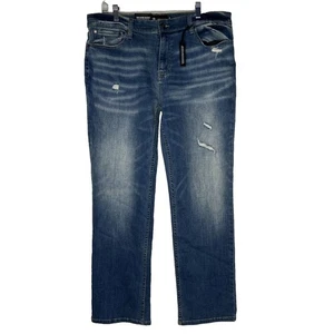 RSQ Blue Distressed Slim Straight Jeans Men W36xL32 NWT - Picture 1 of 10