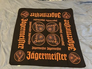 JAGERMEISTER Bandana GROSS 24" x 26" Schal Einstecktuch schwarz orange Logo Elch - Bild 1 von 9