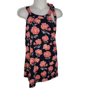 Banana Republic Top Damen Größe Medium Marineblau Blumenmuster Ärmellos Schulter zum Binden - Bild 1 von 9