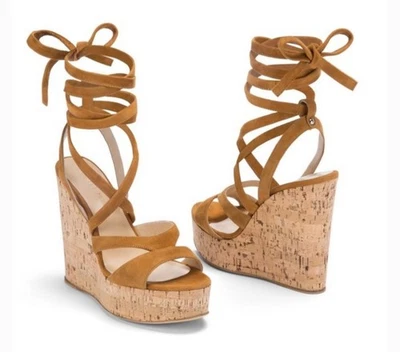 Marrón M. GEMI Peonia Corcho Cuña Zapatos Hecho en Italia Talla 6.5 36.5 Foto 1 de 4