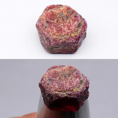 💎 71.07ct 21.5x19.5mm Rough Natural Purplish Red Ruby - Unheated Madagascar Gem - Image 1 of 4