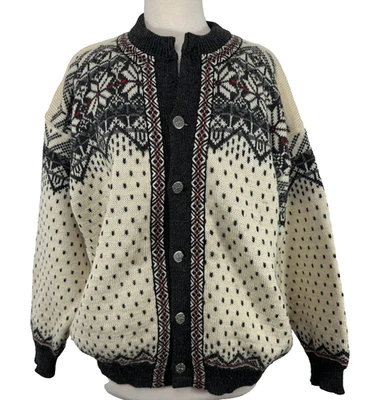 Cardigã Nordstrikk Noruega cinza marfim ilha justa suéter botões de metal unissex G - Imagem 1 de 4