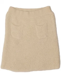 BENETTON Womens A-Line Skirt Small W26 Off White Wool AH10 - Picture 1 of 3