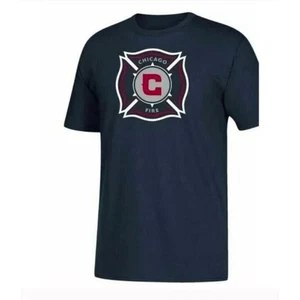 MLS Short Sleeve Crew Neck Graphic T-Shirt Chicago Fire FC Soccer in Navy Small - Picture 1 of 4