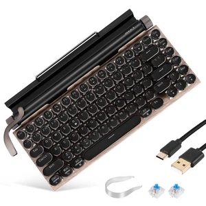 Retro Schreibmaschinen Tastatur, Drahtlose Bluetooth Tastatur, Mechanische 4063 - Bild 1 von 6