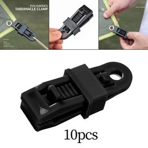 Pack of 10 Tarp Clips Black Color and Carry Heavy Duty for Camping, Climbing, - Picture 1 of 4