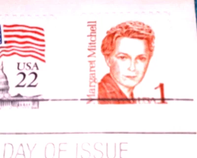 Margaret Mitchell - Wrote "Gone With the Wind" - 1986 22kt Golden Replica Stamps - Image 1 of 4