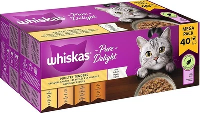 Whiskas 1+ Nassfutter für ausgewachsene Katzen, Ragout Geflügelauswahl 40x85g - Bild 1 von 4