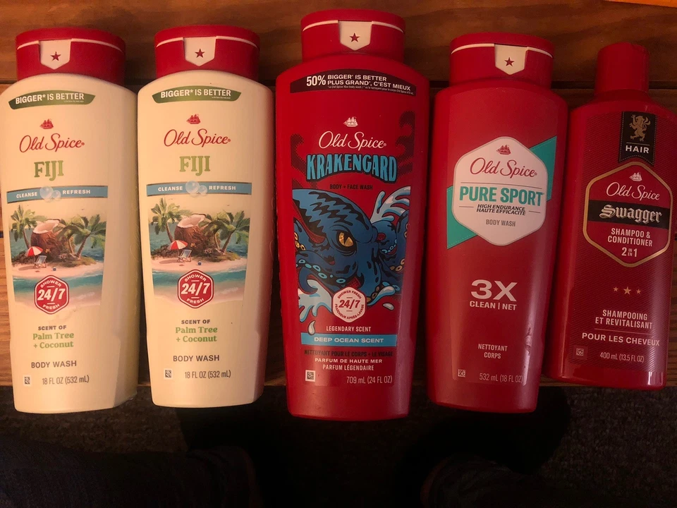 LOTE DE 5: Jabón corporal y champú/acondicionador Old Spice Foto 1 de 1