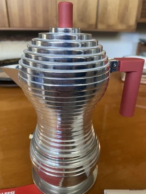 Alessi Pulcina Illy Moka Olla Estufa Cafetera Espresso 3 Tazas Michele De Lucchi Foto 1 de 4