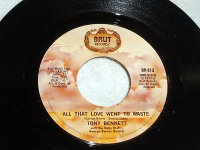 Tony Bennett: All That Love Went to Waste/ Some of These Days [Unplayed Copy]