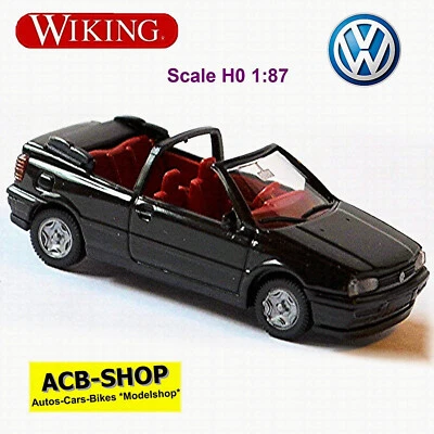 VW Golf 3 Cabriolet 1993-98 Nero 1:87 Wiking 053 01 - Immagine 1 di 2