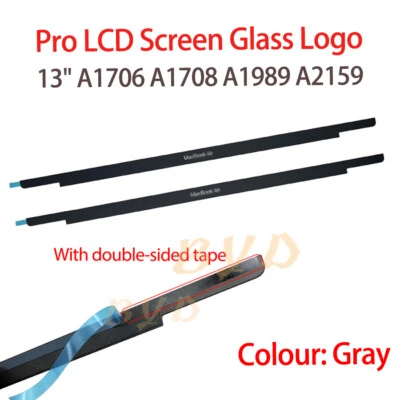 LCD Screen Bezel Front logo Glass Cover Gray For MacBook Pro 13" A1706 A1708 - Image 1 of 4
