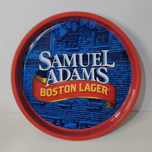 Samuel Adams Beer Serving Tray Boston Lager 13" Round Breweriana - Picture 1 of 14