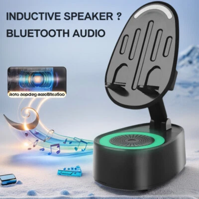 Wireless Induction Audio Bluetooth NFC Speaker Cellphone Holder Rechargeable - Image 1 of 4