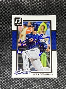 Jean Segura Milwaukee Brewers 2014 Donruss Signed Auto Card #104 ~ COA - Picture 1 of 3