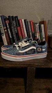 Vans Cobra Kai Karate Mens M6/W7.5 Blue All Valley Old Skool Eagle Fang Denim - Picture 1 of 6