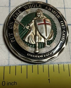  Put On The Whole Armor of God Christian Challenge Coin Ephesians USA - Picture 1 of 2