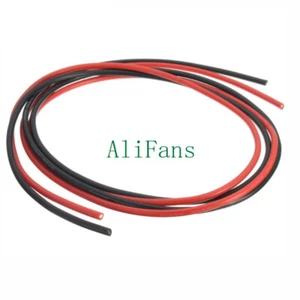 14 AWG Gauge Wire Flexible Silicone Stranded Copper Cables For RC Black Red 2M - Picture 1 of 4