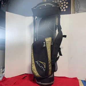 Acuity CR Youth Golf Bag Junior Carry Black&Gold 30”Tall 5-Way Divider W/Stand - Picture 1 of 7