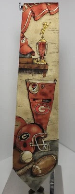 Corbata Eagle's Wings HOMBRE UNIVERSIDAD DE GEORGIA UGA Bulldogs 100% Seda Usada en Excelente Condición Foto 1 de 4