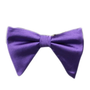 Men's Solid Color Cowhorn Shaped Pre-tied Bowtie Adjustable Big Wide Bow Tie - Picture 1 of 11