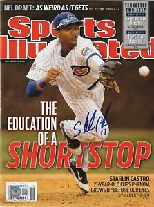 STARLIN CASTRO Signed 5/9/11 SPORTS ILLUSTRATED Beckett Auth (NO Label)