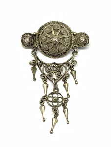 Rare Antique Norwegian 835 Silver Solje brooch - Foto 1 di 8