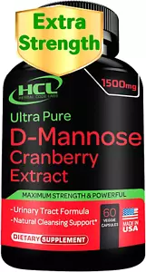 D-Mannose with Cranberry Extract Capsules 1500Mg Super Strength Pills – Fast-Act - Picture 1 of 7