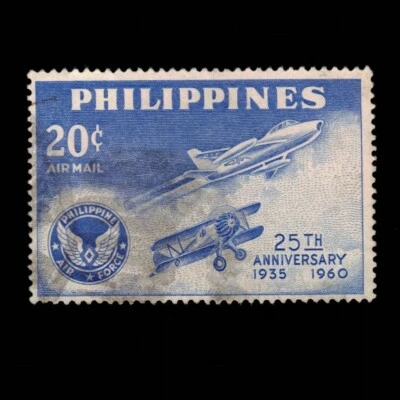 Filipinas, Scott C84, correo aéreo, avión de 1935, Saber Jet, 1960, usado Foto 1 de 2