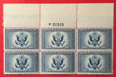 US Sc#CE1 1934 Great Seal of USA Mint NH OG XF PLATE# BLOCK of 6 (BOOK) - Image 1 of 2