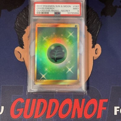 PSA 9 MINT 2017 Pokemon Guardians Rising GRASS ENERGY #167 SECRET Rare Holo - Image 1 of 3