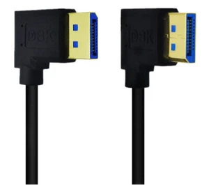 Cable Wonderwires 8K DisplayPort 1.4 macho a macho 90° ángulo derecho a izquierdo - Imagen 1 de 4