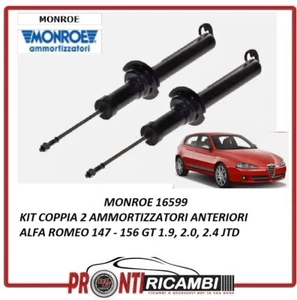 16599 KIT 2 AMMORTIZZATORI ANTERIORI ALFA ROMEO 145 155 146 - MONROE - Foto 1 di 1