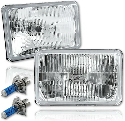 4X6 Halógeno Semi Sellado Vidrio H4 Faro Faro Bombilla 55/60W Par Foto 1 de 4