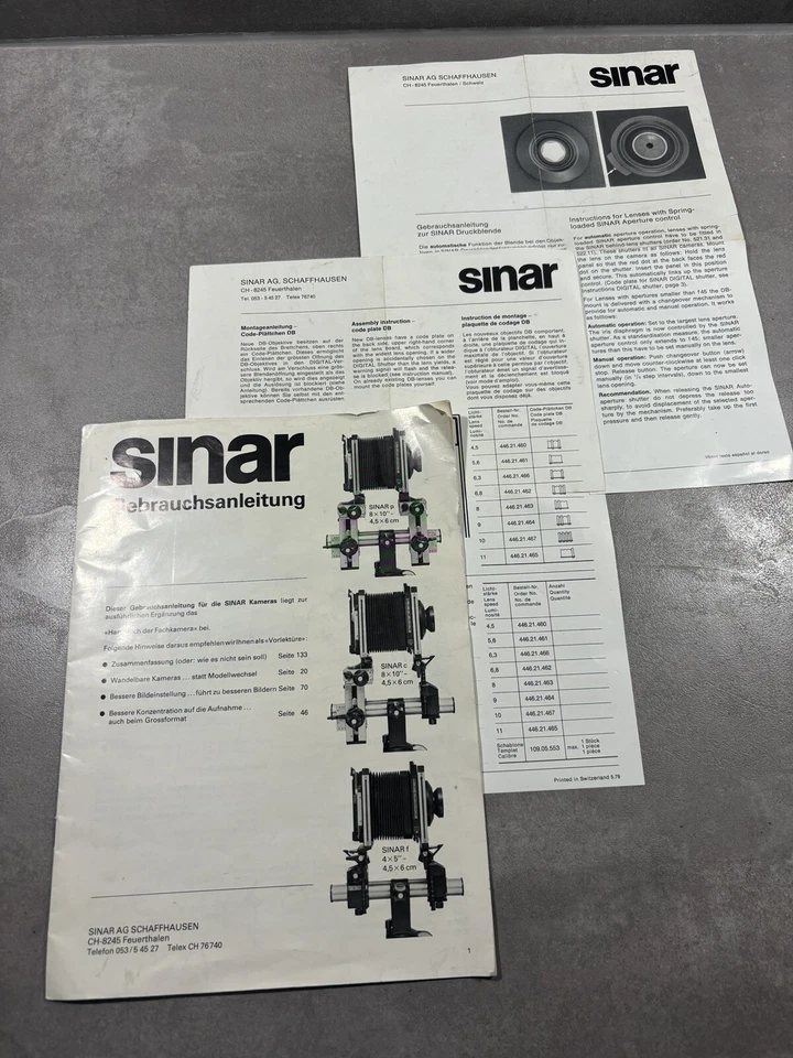 Konvolut Sinar Anleitungen - Image 1 of 1