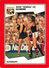 ✺New✺ 1989 RICHMOND TIGERS AFL Card MARK LEE Scanlens