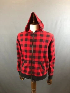 Ralph Lauren Full Zip Hoodie Boys Cotton Size XL Red Check - Picture 1 of 13