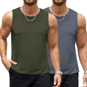 Paquete de 2 camisetas sin mangas de entrenamiento informales para hombre correr gimnasio músculo XXL - Imagen 1 de 6