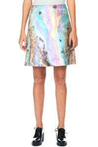 Carven Oil Slick Tie Dye Cotton Rainbow Mini Skirt FR36 UK8 VGC RRP£400 Y2K - Picture 1 of 8