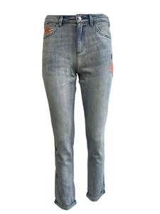 SCOTCH & SODA Women's Blue Embroidered Boyfriend Jeans #666 26/32 NWT - Picture 1 of 4