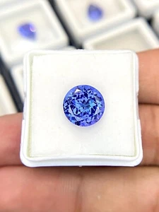 7.67 Ct GIE Certified Natural Ceylon Blue Sapphire Loose Round Gemstone Cut - Picture 1 of 5