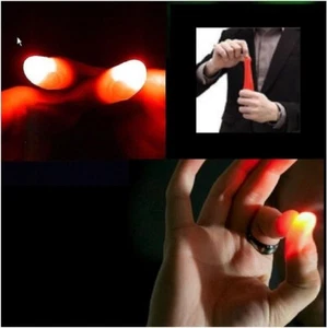 Magic Trick Light Up Red Thumb Tips Street Magic Magician Vanish illusion 1 Pair - Picture 1 of 8