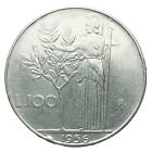 Italy 100 Lire 1956 Acmonital Coin Goddess Minevra Olive Tree Plant H 557