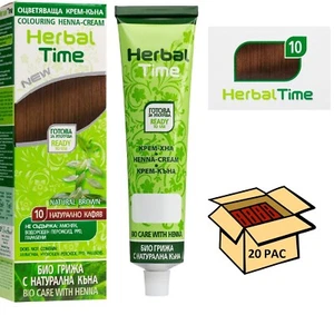 20 pz Ingrosso Crema-Henna colorante N°10 Marrone naturale 'Herbal Time' 75 ML - Imagen 1 de 11