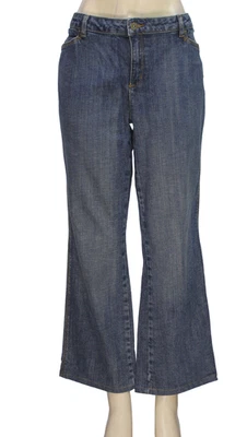 Pantalones de mezclilla para mujer Liz & Co tobillo pierna recta elásticos/extensibles azules talla 16 Foto 1 de 4