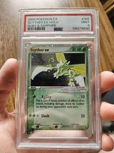 SWIRL PSA 9 Scyther Ex 102 Ruby And Sapphire - Picture 1 of 2