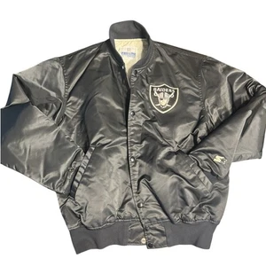 Chaqueta Satinada Raiders Starter Pro Line Años 90 De Colección L Negra Hecha en EE. UU. Rara - Imagen 1 de 9